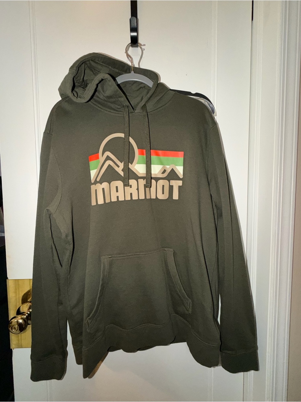 Marmot Men's Olive Green Logo Hoodie